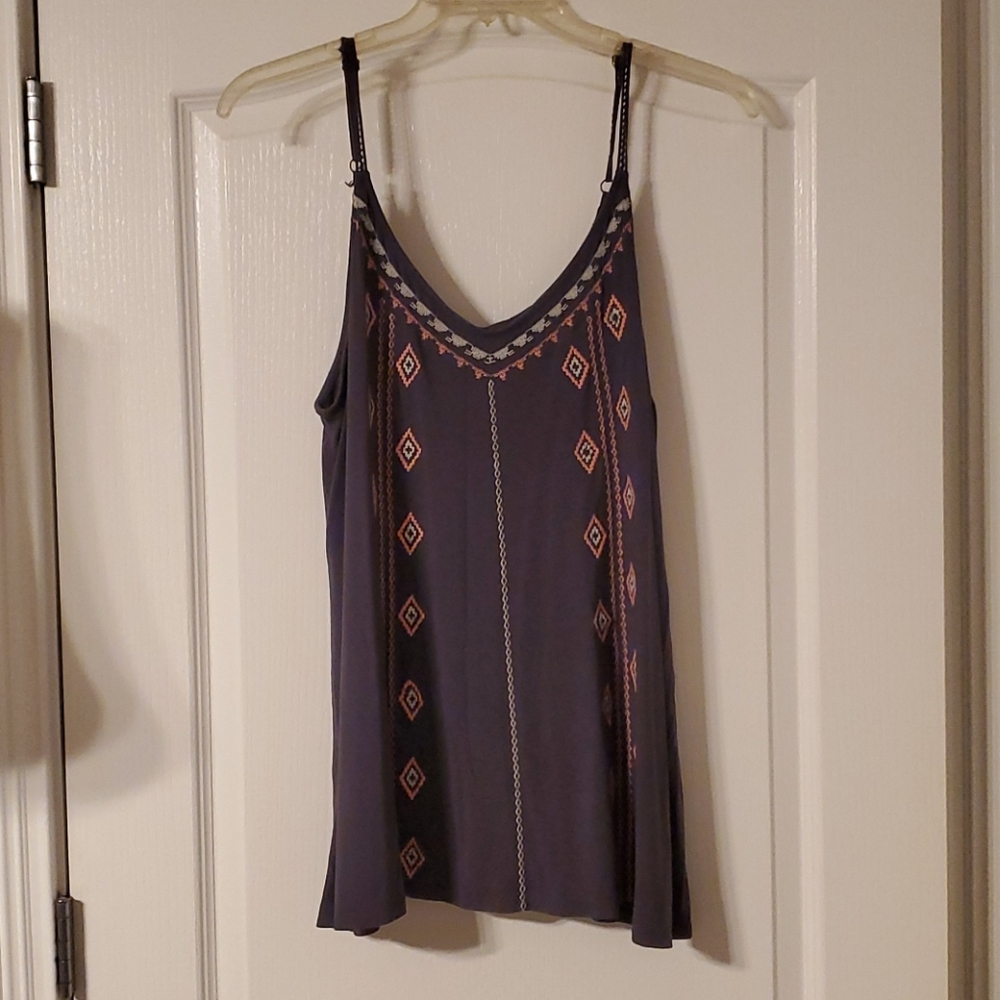 Gray Cami with Embroidery